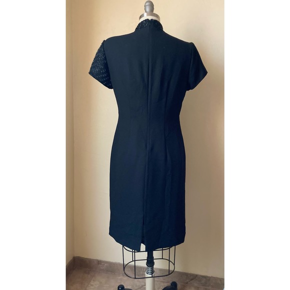 90's VTG Jessica Howard Cocktail Dress Size 4P Black Beaded Accent - Picture 5 of 6